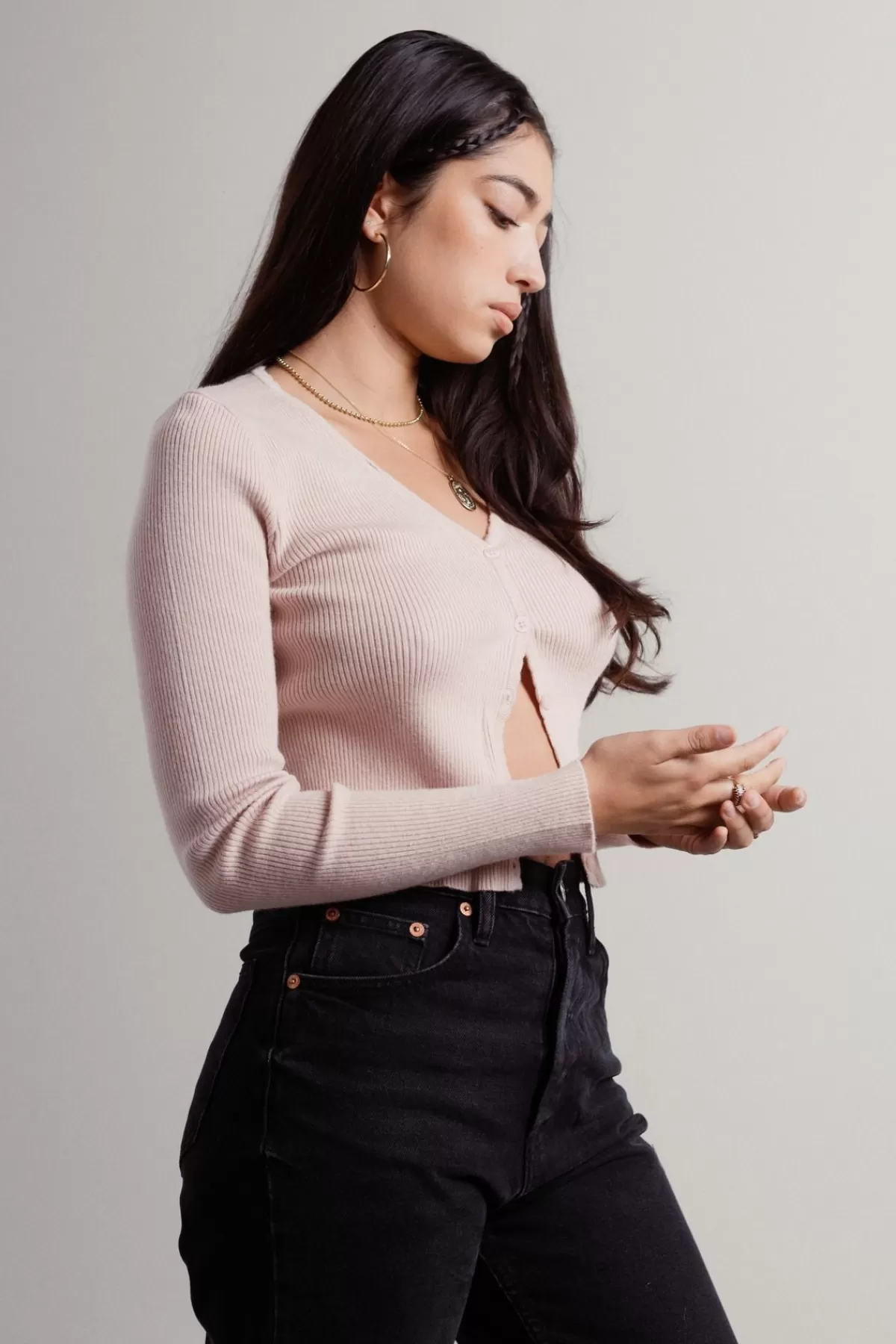 Tobi Skye Crop Cardigan - * Pink Tops | Long Sleeve Tops