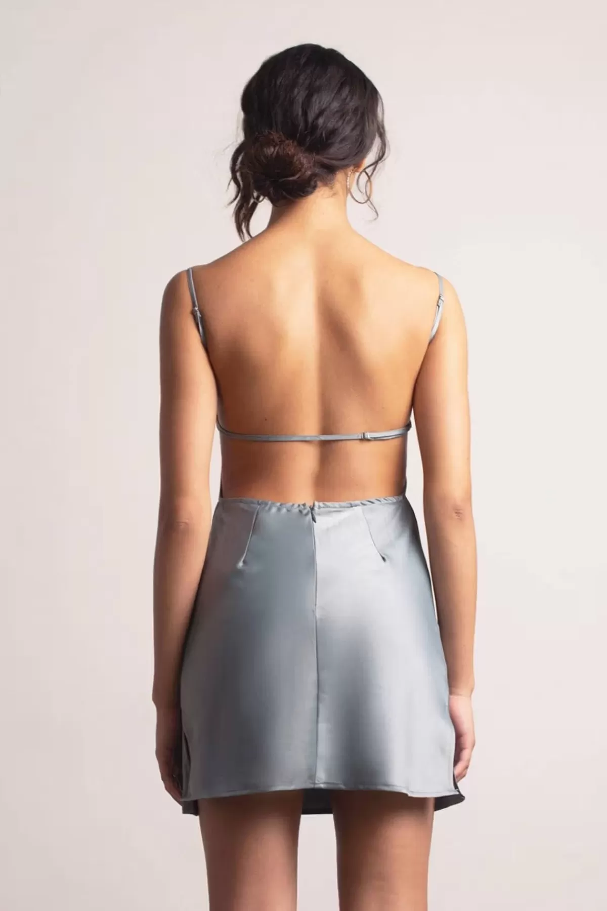 Tobi So Into You Backless Satin Mini Dress - Mocha* Honeymoon Outfits | Bridal Party Outfits