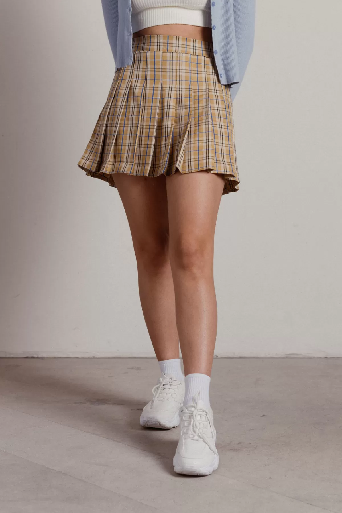 Tobi So What Pleated Mini Skirt - Tan* Skirts | Airport & Travel Outfits