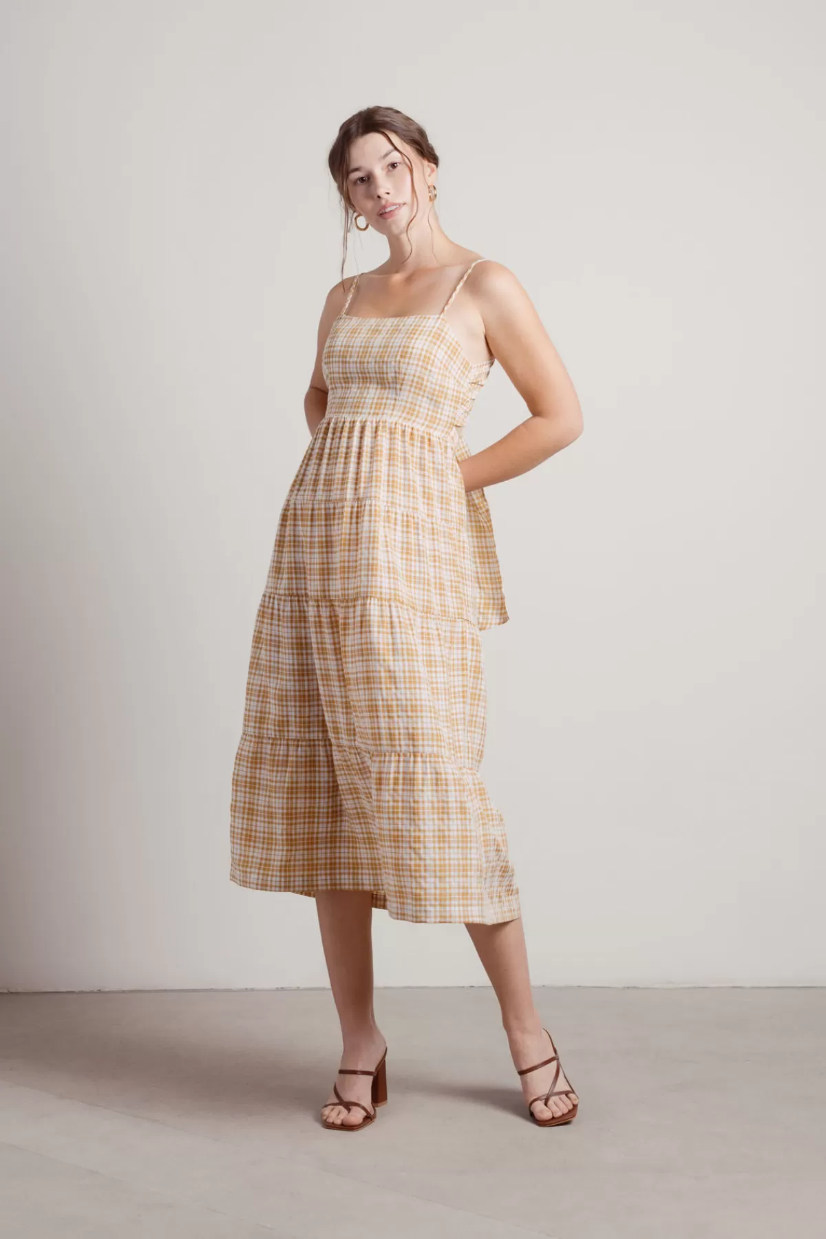 Tobi Soak Up The Sun Plaid Cami Midi Dress - * Honeymoon Outfits | Bump Friendly Dresses