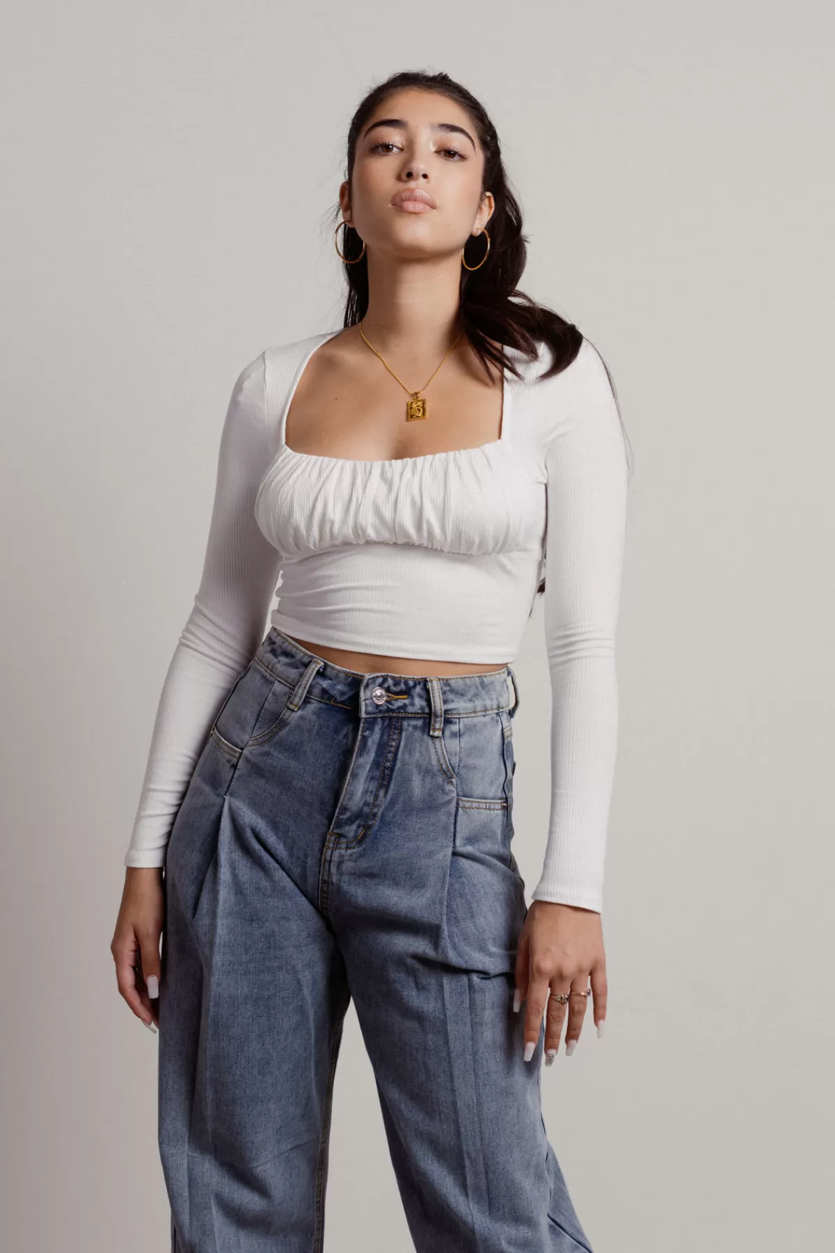 Tobi Solar Crop Top - * Long Sleeve Tops | Going Out Tops