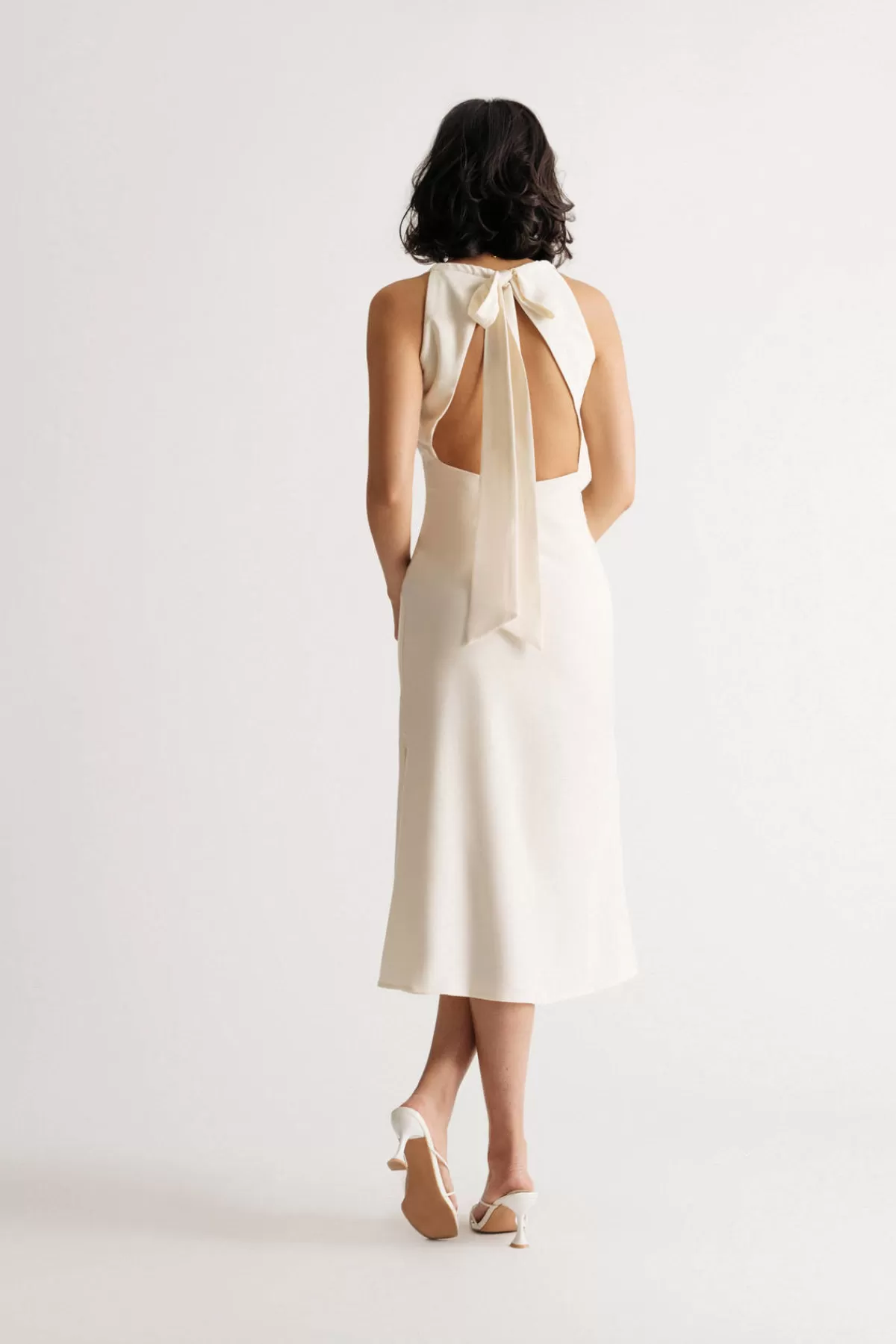 Tobi Something New Satin Open Back Midi Dress - * Honeymoon Outfits | Simple Wedding Dresses