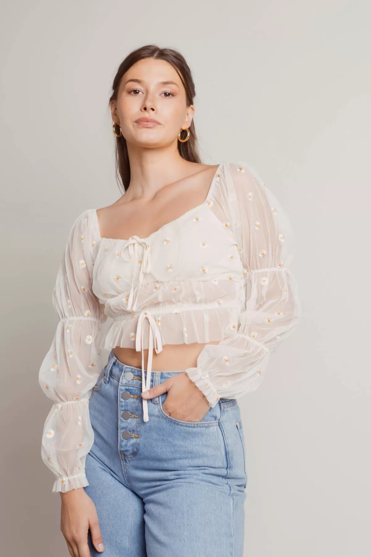 Tobi Sora Crop Top - * Blouses & Shirts | Puff Sleeve Tops