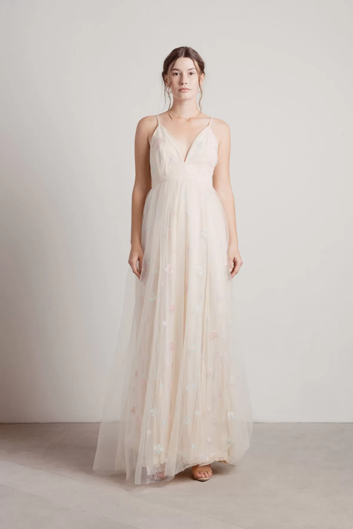 Tobi Spring Flowers Embroidered Sheer Maxi Dress - * Bump Friendly Dresses | Bridal Party Outfits