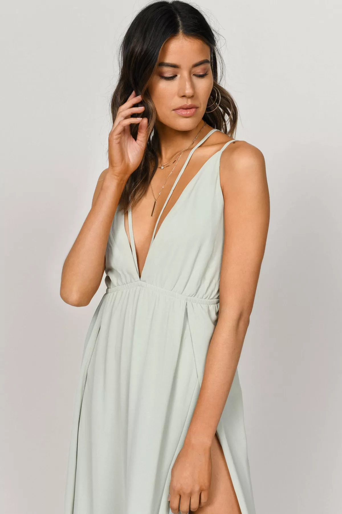 Tobi Starry Sky Deep V High Slit Maxi Dress - * Chiffon Bridesmaid Dresses | Long Formal Dresses