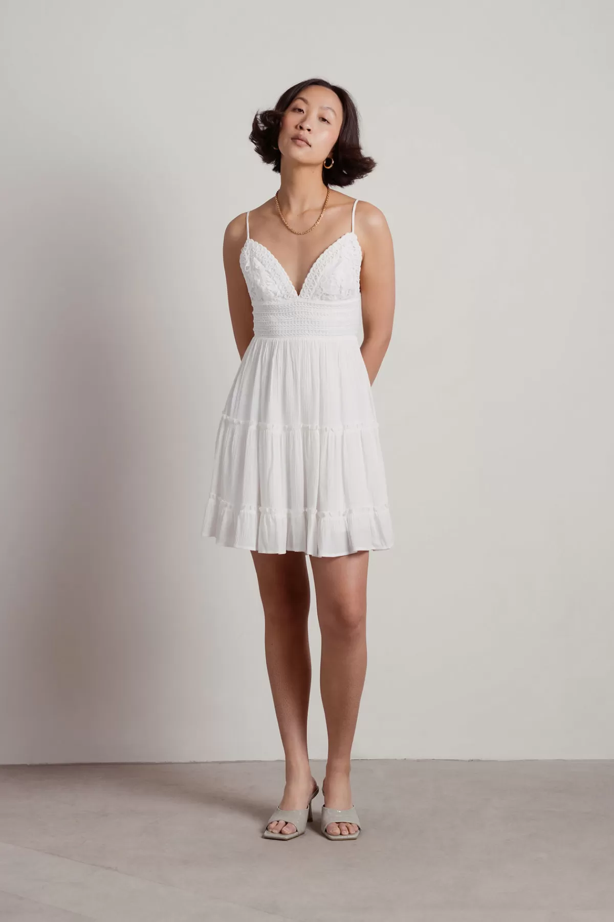 Tobi Summer Breeze Lace Skater Mini Dress - * Honeymoon Outfits | Bump Friendly Dresses