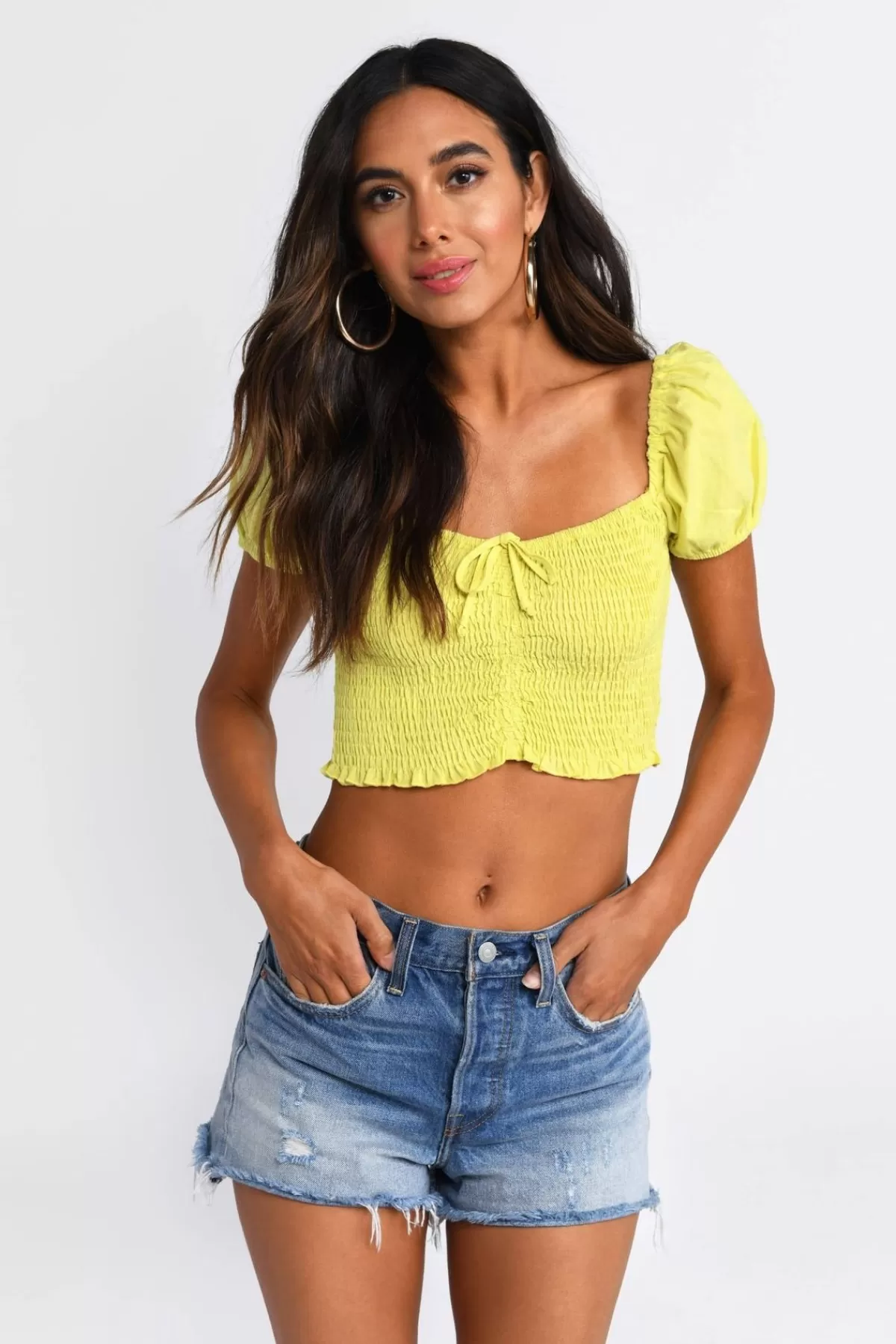 Tobi Sunshine Crop Top - * Puff Sleeve Tops | Crop Tops