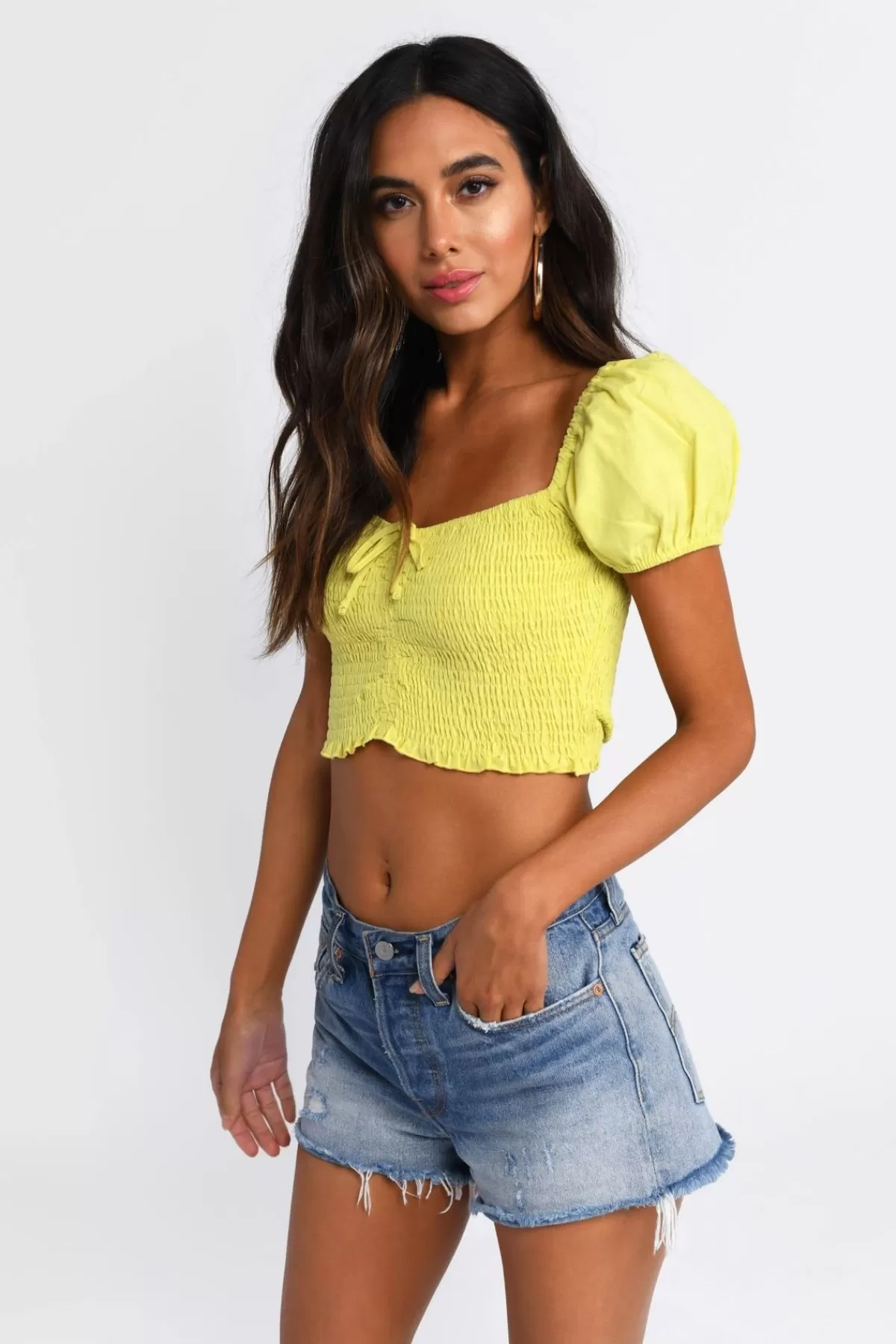 Tobi Sunshine Crop Top - * Puff Sleeve Tops | Crop Tops