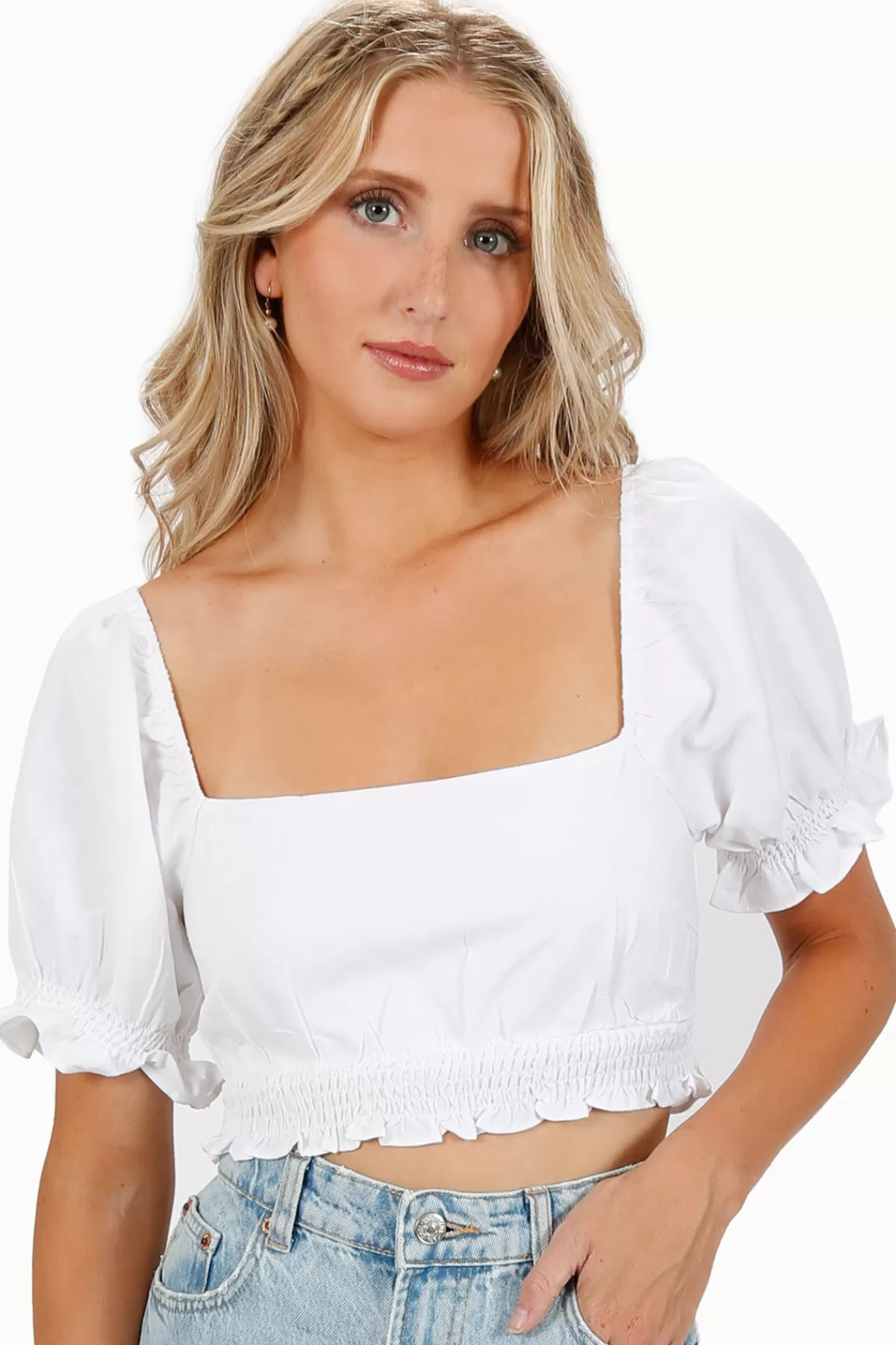 Tobi Sweet Love Crop Top - * Puff Sleeve Tops | Crop Tops