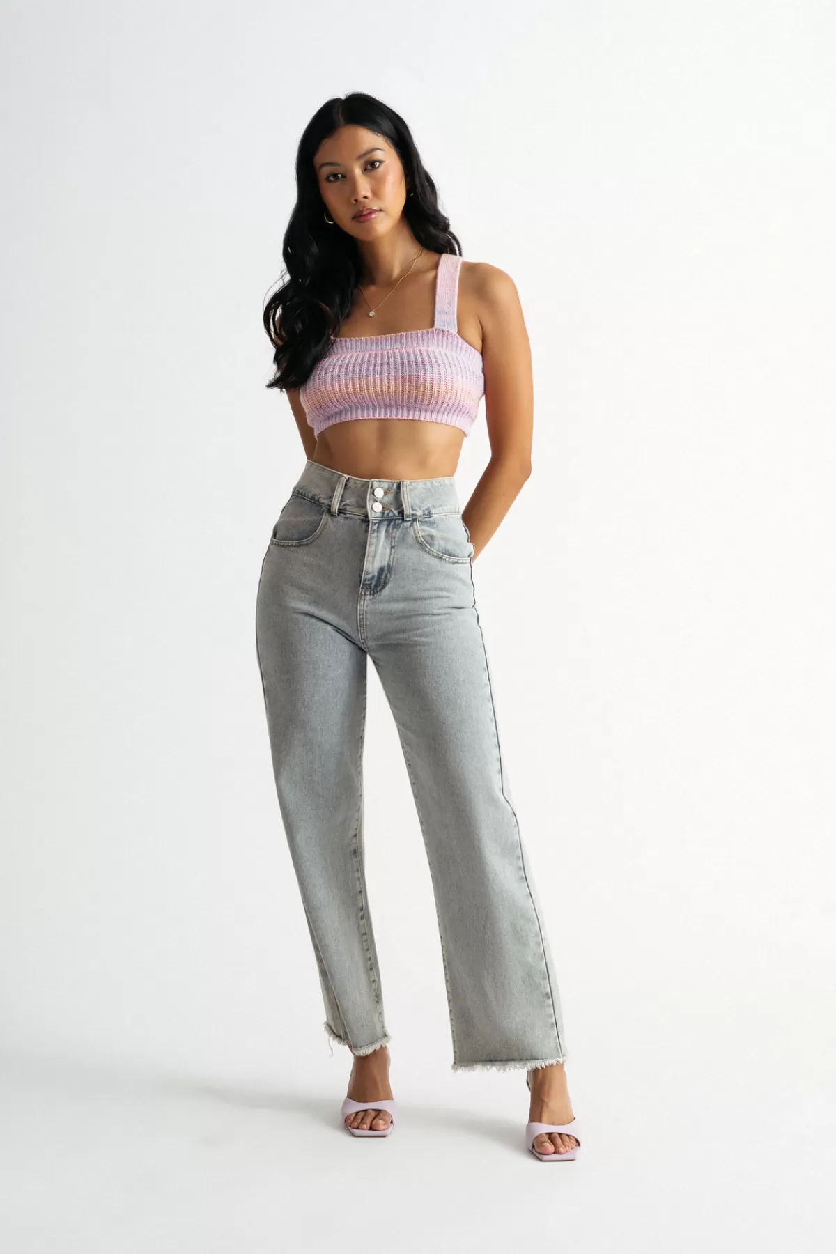 Tobi Sweet Pie Crop Top - Lavender Multi* Holiday Gift Guide | Crop Tops