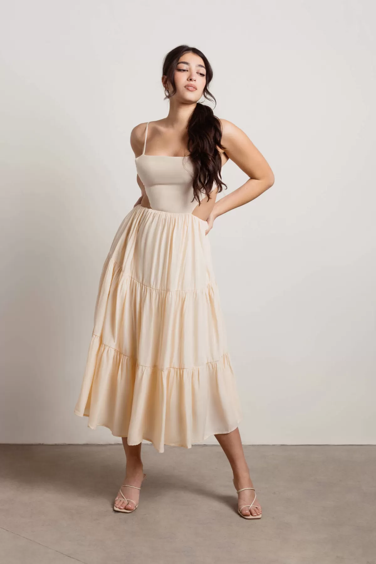 Tobi Sweet Sun Cutout Sundress Midi Dress - * Honeymoon Outfits | Bump Friendly Dresses