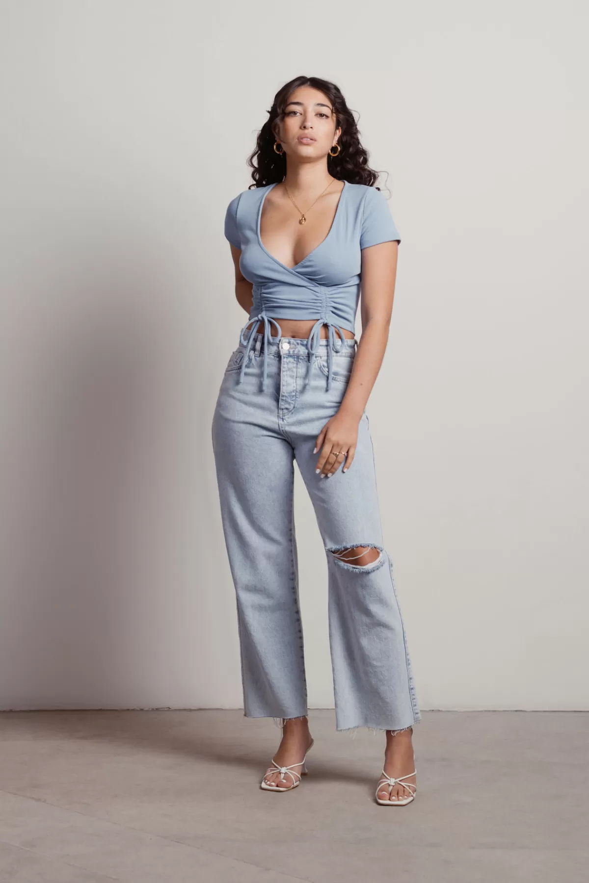 Tobi Sweetie Crop Top - Blue* Crop Tops | 4Th Of July Fashion