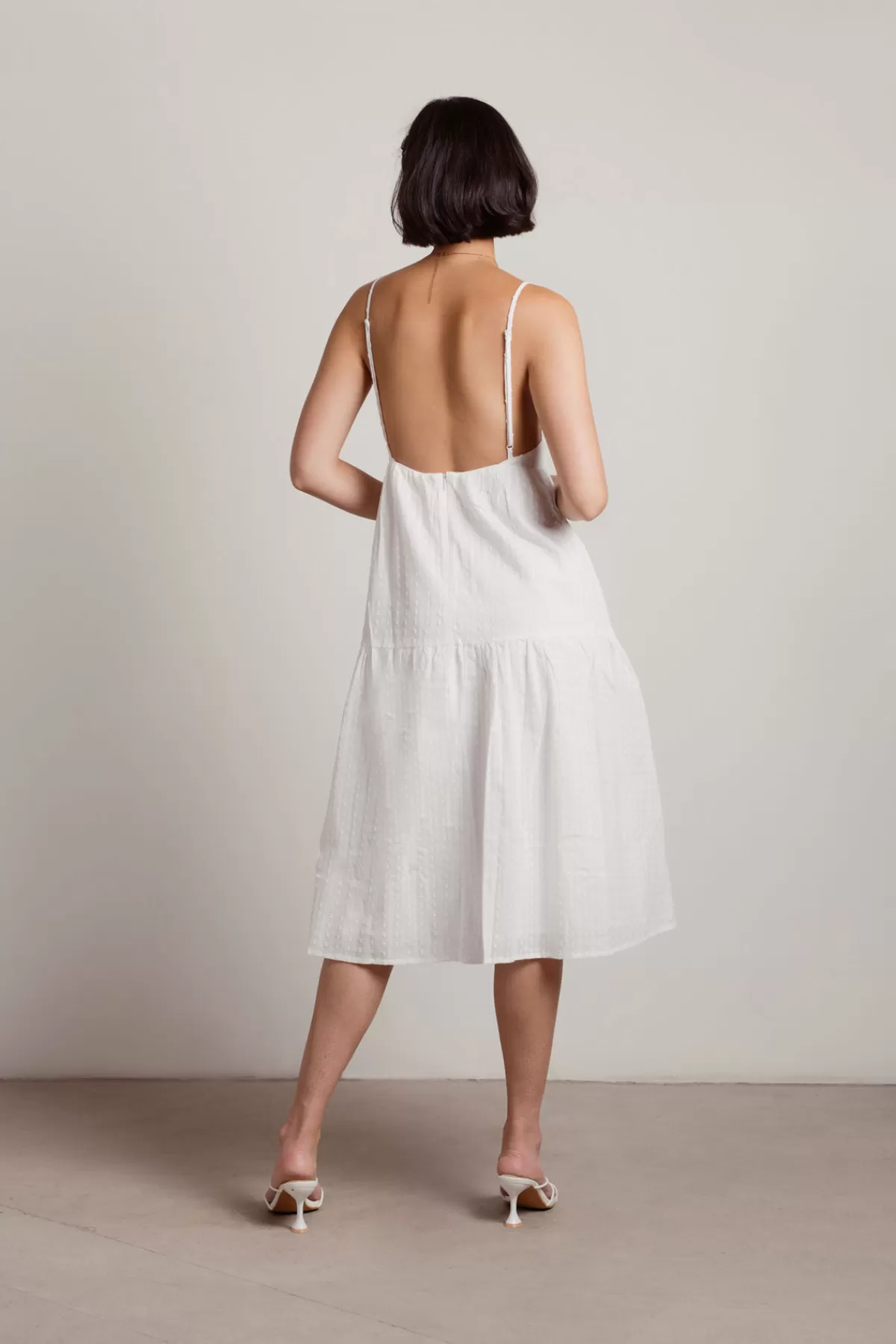 Tobi Sweetness Open Back Tiered Midi Dress - * Honeymoon Outfits | Simple Wedding Dresses