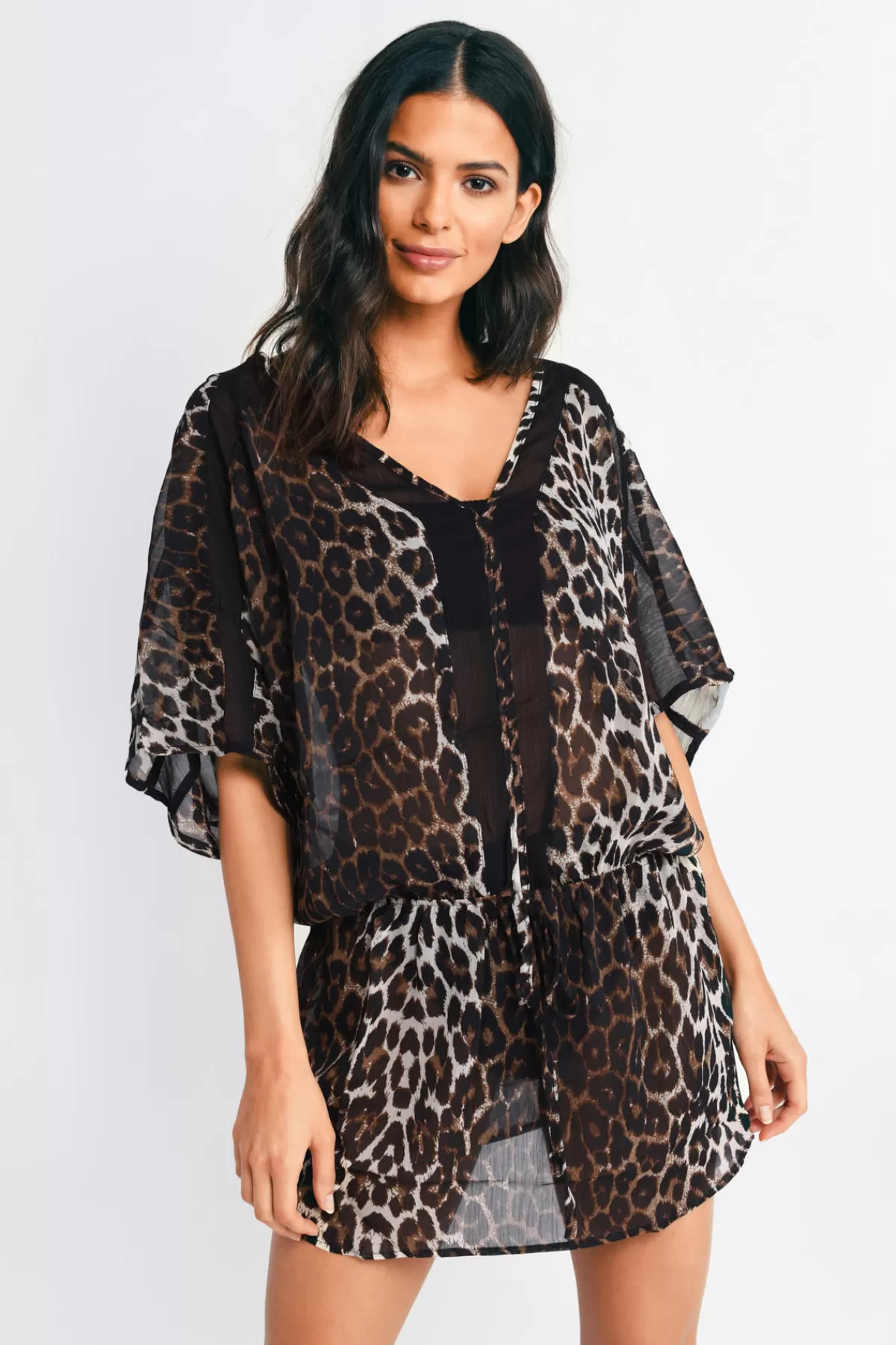 Tobi Swept Away Leopard Print Shift Mini Dress - * Resort Wear | Work Dresses