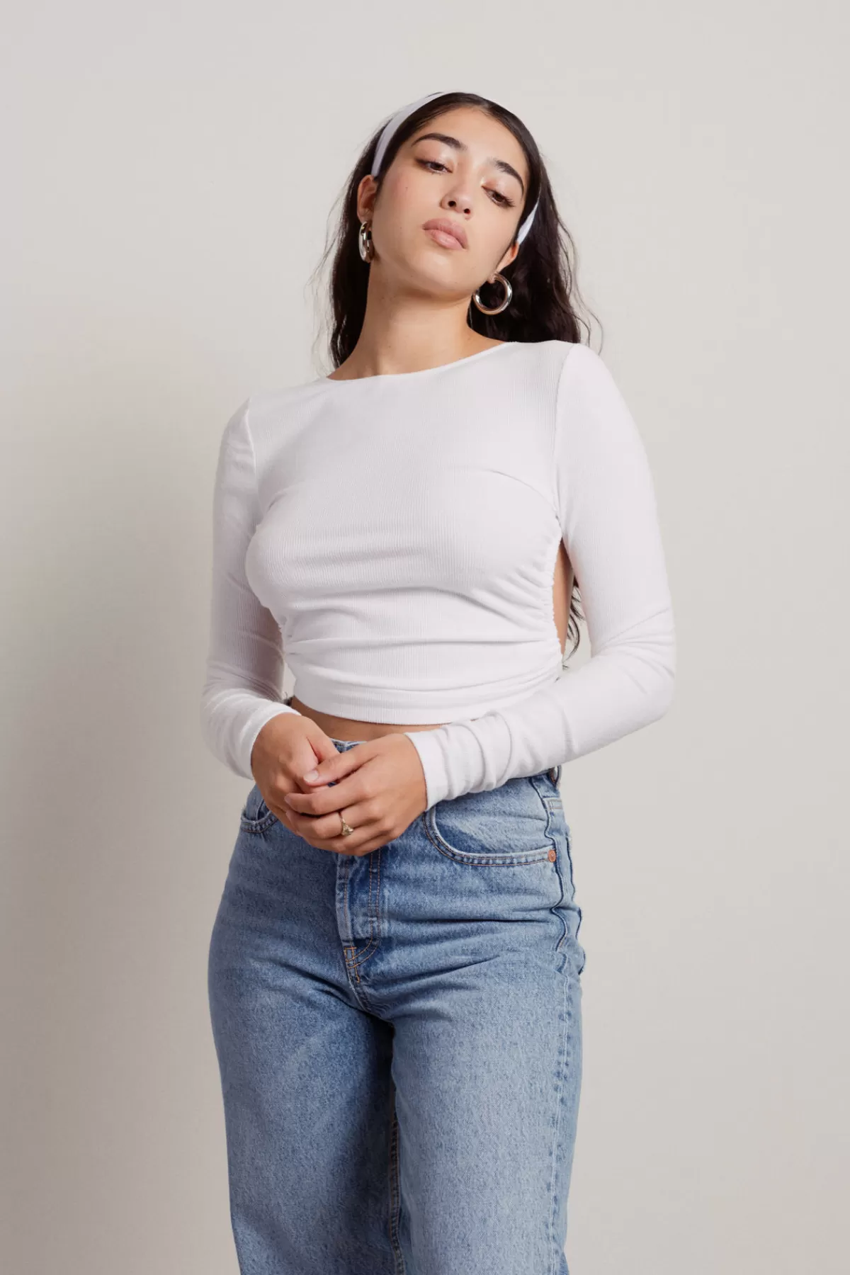 Tobi Tama Crop Top - White* Sexy Tops | Long Sleeve Tops