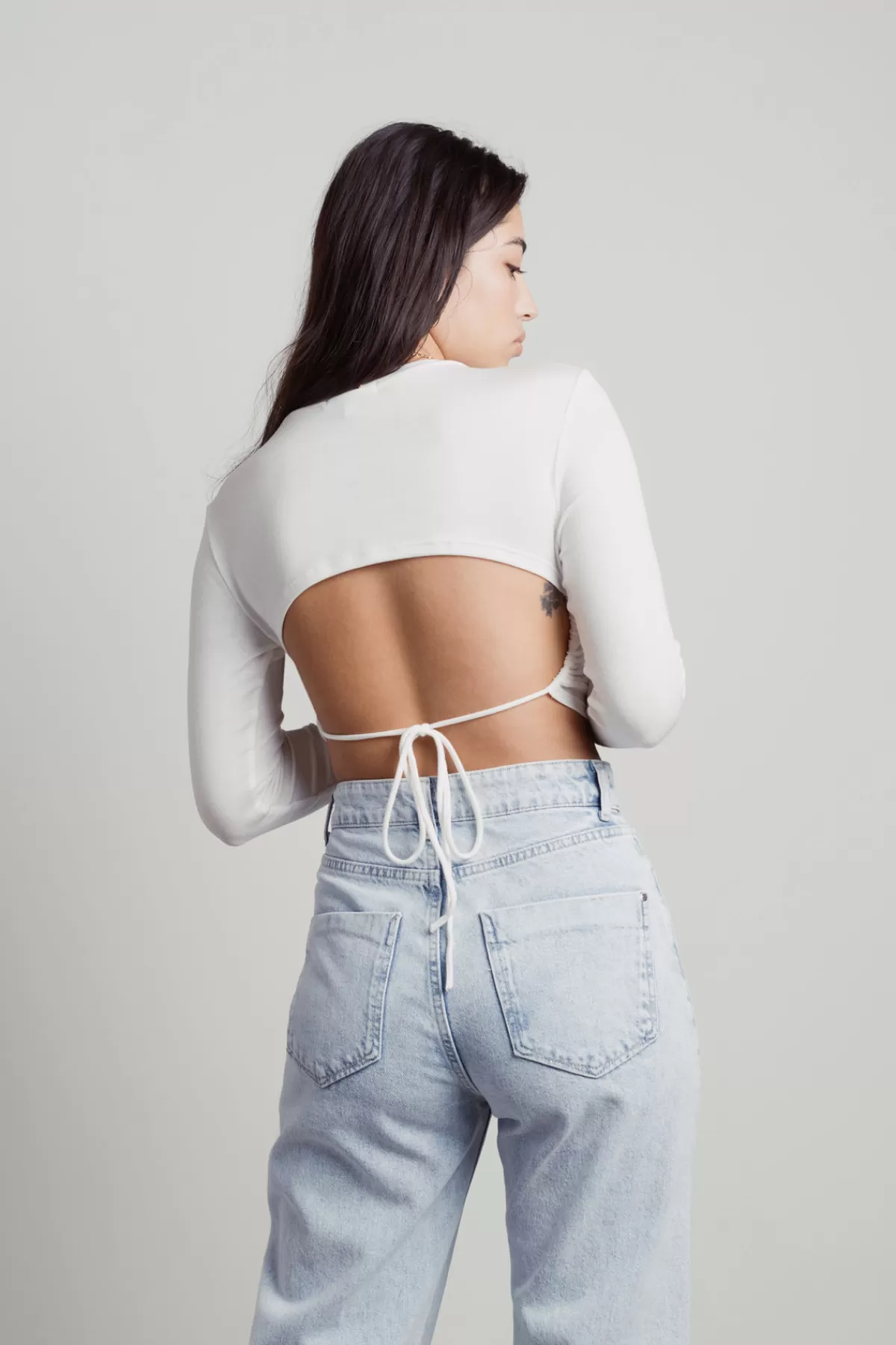 Tobi Tamago Crop Top - Black* Long Sleeve Tops | Backless Tops