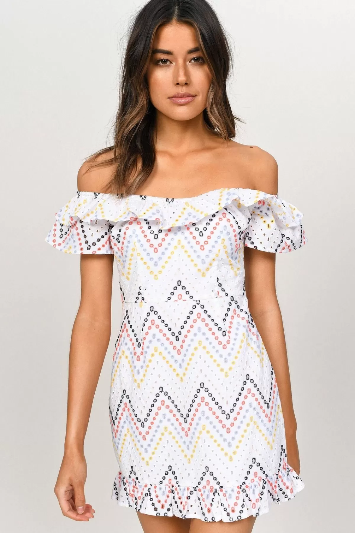 Tobi Tara Ruffle Off The Shoulder Mini Dress - * Bridal Shower Dresses | Casual Wedding Dresses