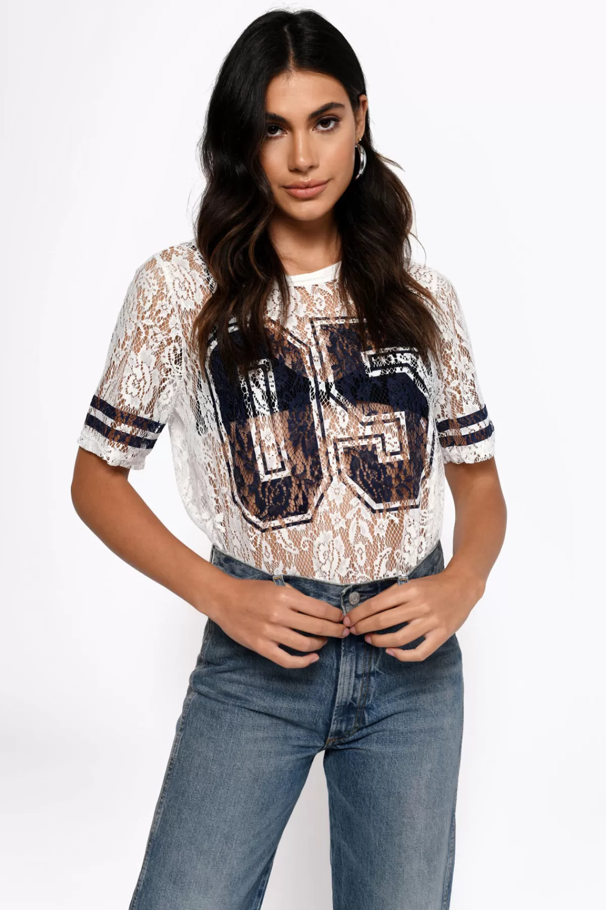 Tobi Team Spirit Lace Top - * Tees