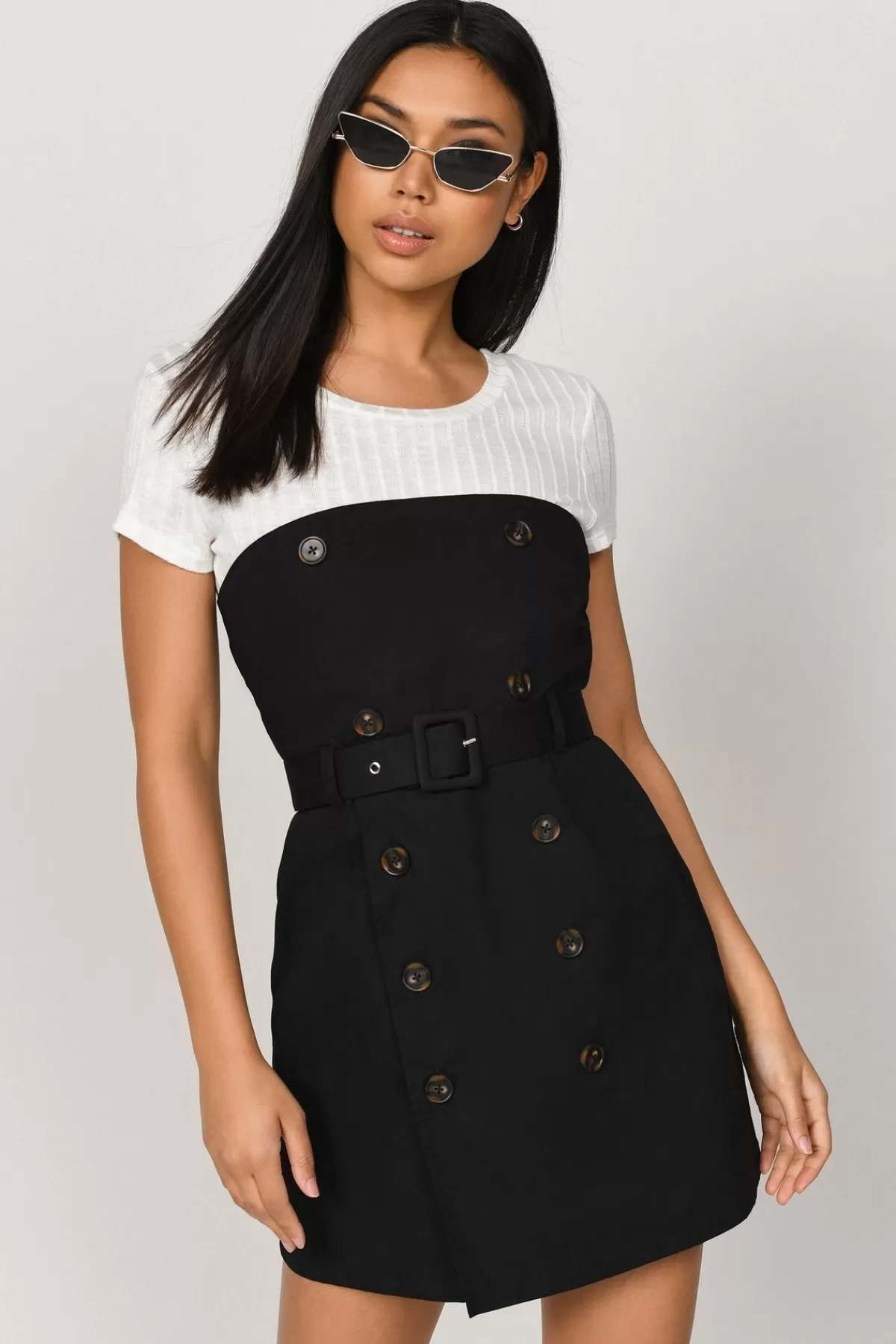 Tobi This I Know Belted A-Line Mini Dress - * Valentines Day Outfits | Black Dresses