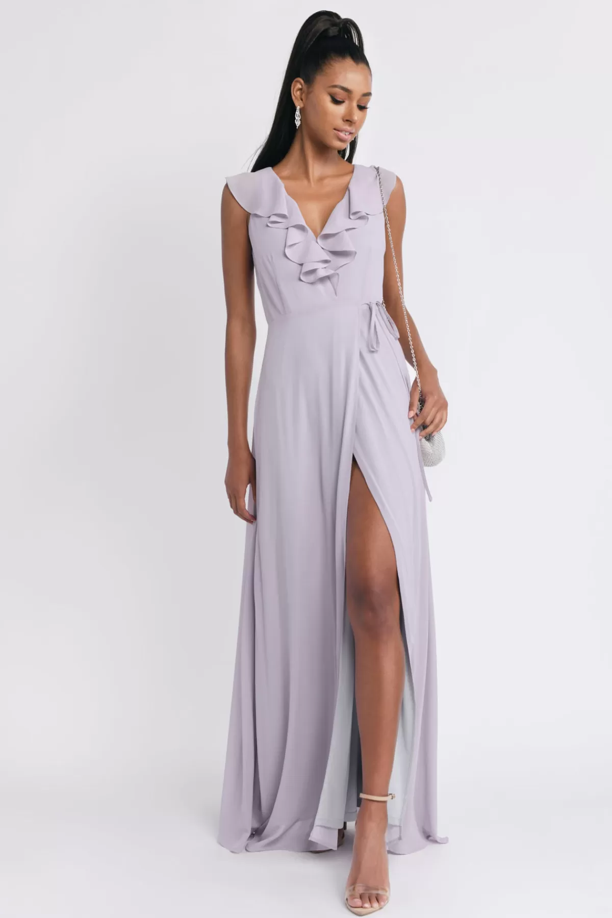 Tobi Treasure Me Plunging High Slit Maxi Dress - Lilac* Mother Of The Bride Groom Dresses | Grandmother Of The Bride Dresses