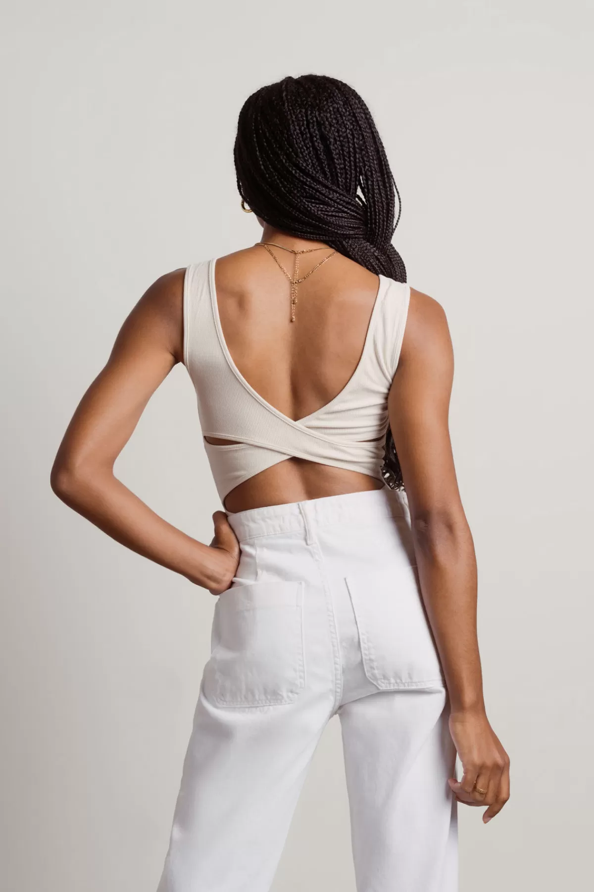 Tobi Turn Away Cross Back Bodysuit - * Crop Tops | Camis & Tanks