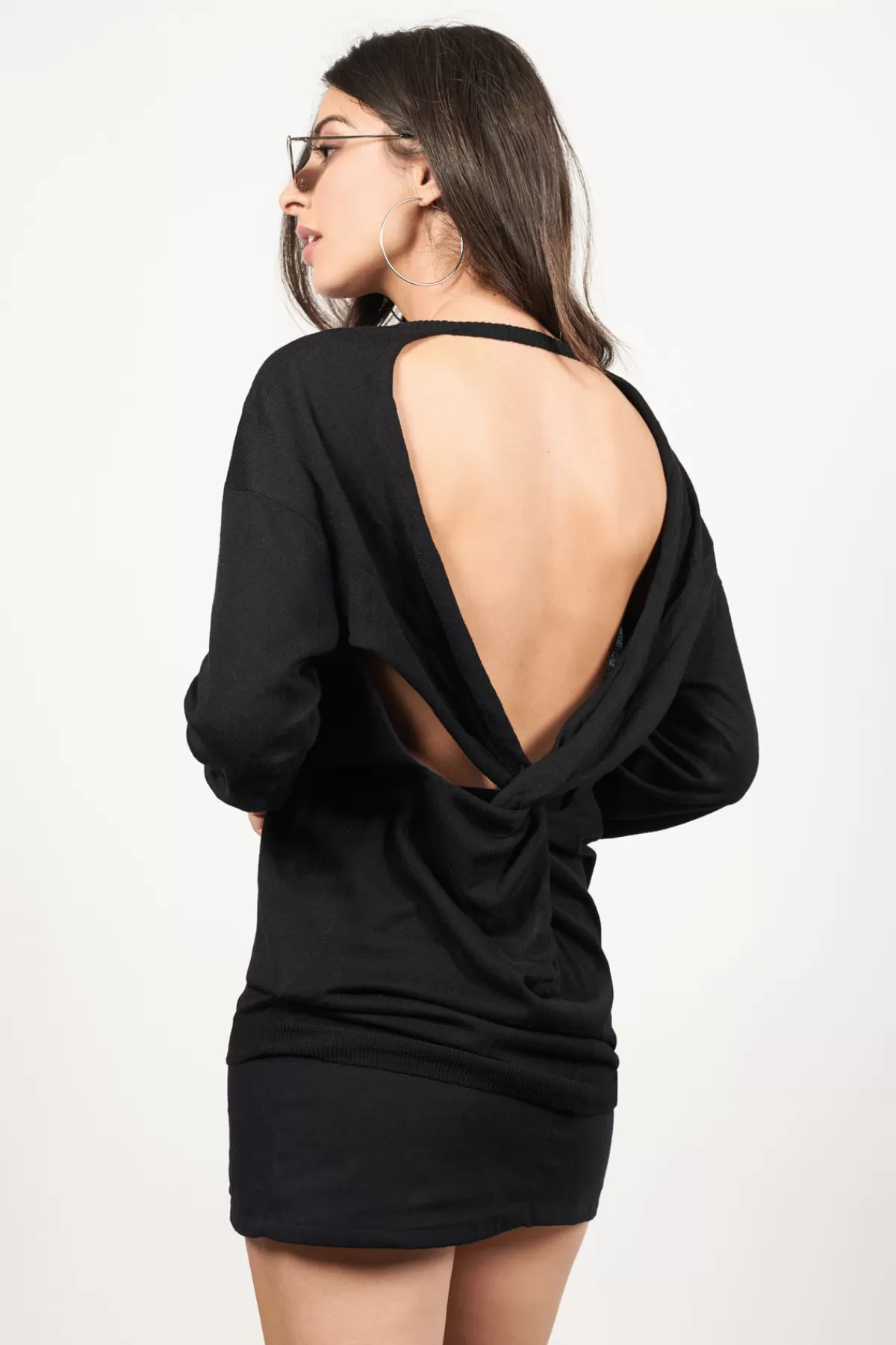 Tobi Twist It Open Back Mini Dress - Ivory* Long Sleeve Tops | Office Outfits