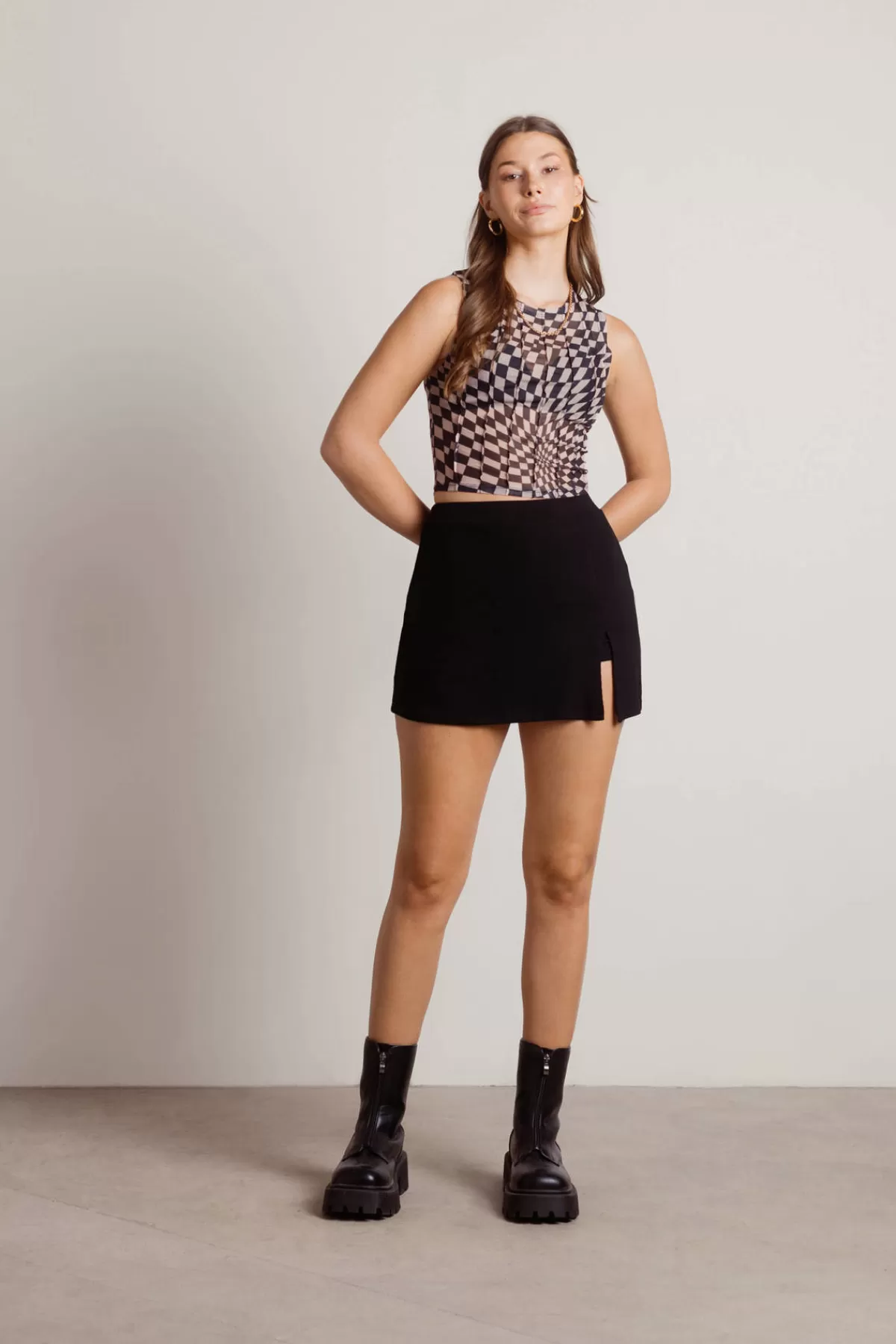 Tobi Ultralight Tank Top - Brown* Night Club Outfits | Mesh Tops