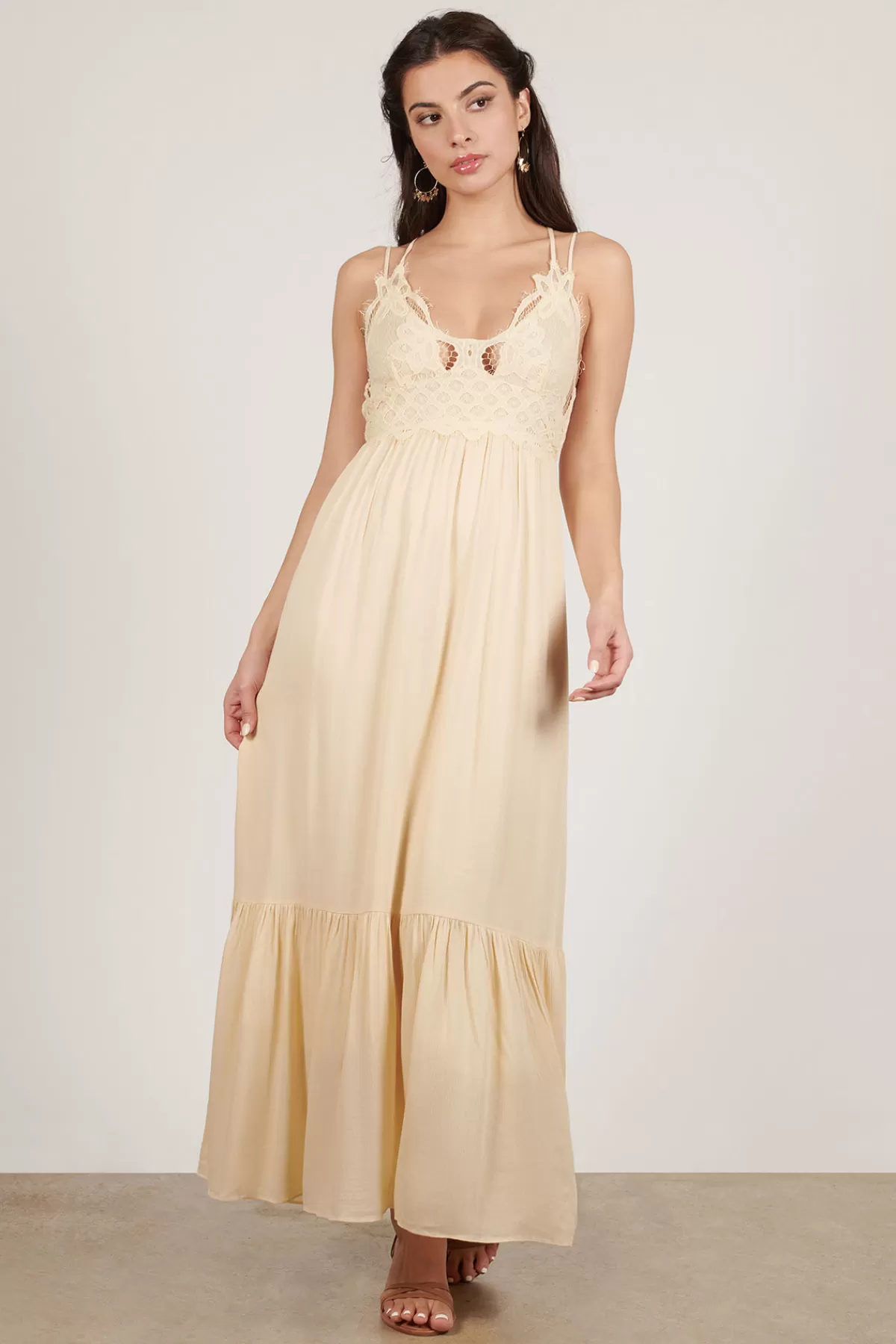 Tobi Valence Lace Ruffle Maxi Dress - * Beach Wedding Guest Dresses | Wedding Guest Dresses