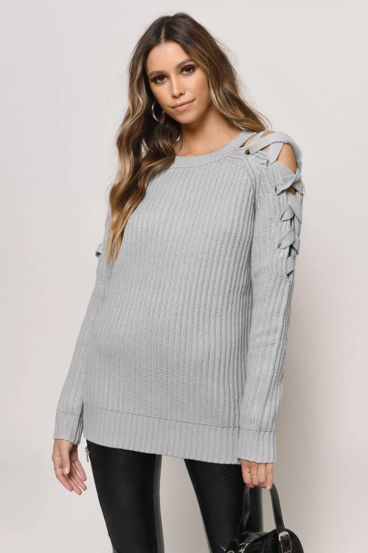 Tobi Vana Cold Shoulder Sweater - Grey* Long Sleeve Tops | Sweaters & Cardigans