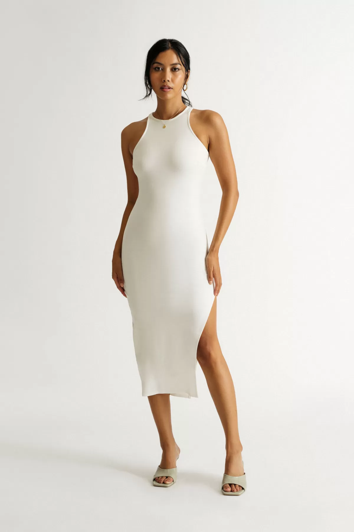 Tobi Walk The Walk Halter Slit Midi Dress - * Simple Wedding Dresses | Rehearsal Dinner Dresses