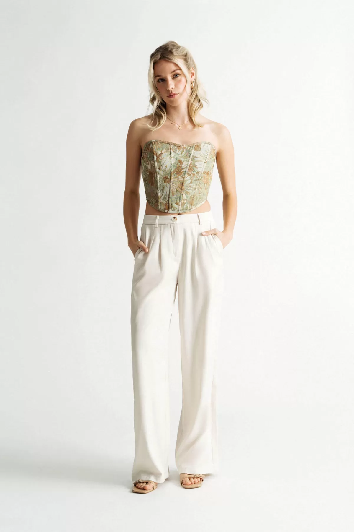 Tobi What A Time Wide Leg Pants - Ivory* Party Shop | Party Shop