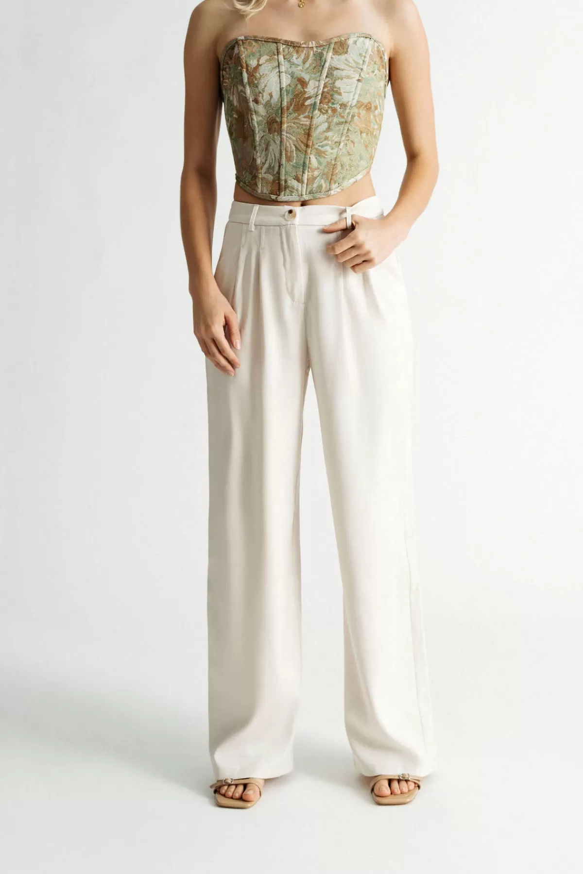 Tobi What A Time Wide Leg Pants - Ivory* Party Shop | Party Shop