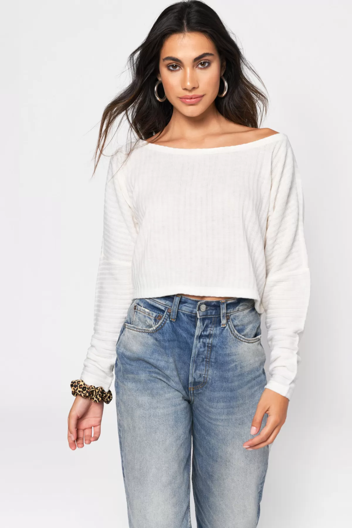 Tobi What Lovers Do Ribbed Top - White* Vacation Shop | Long Sleeve Tops