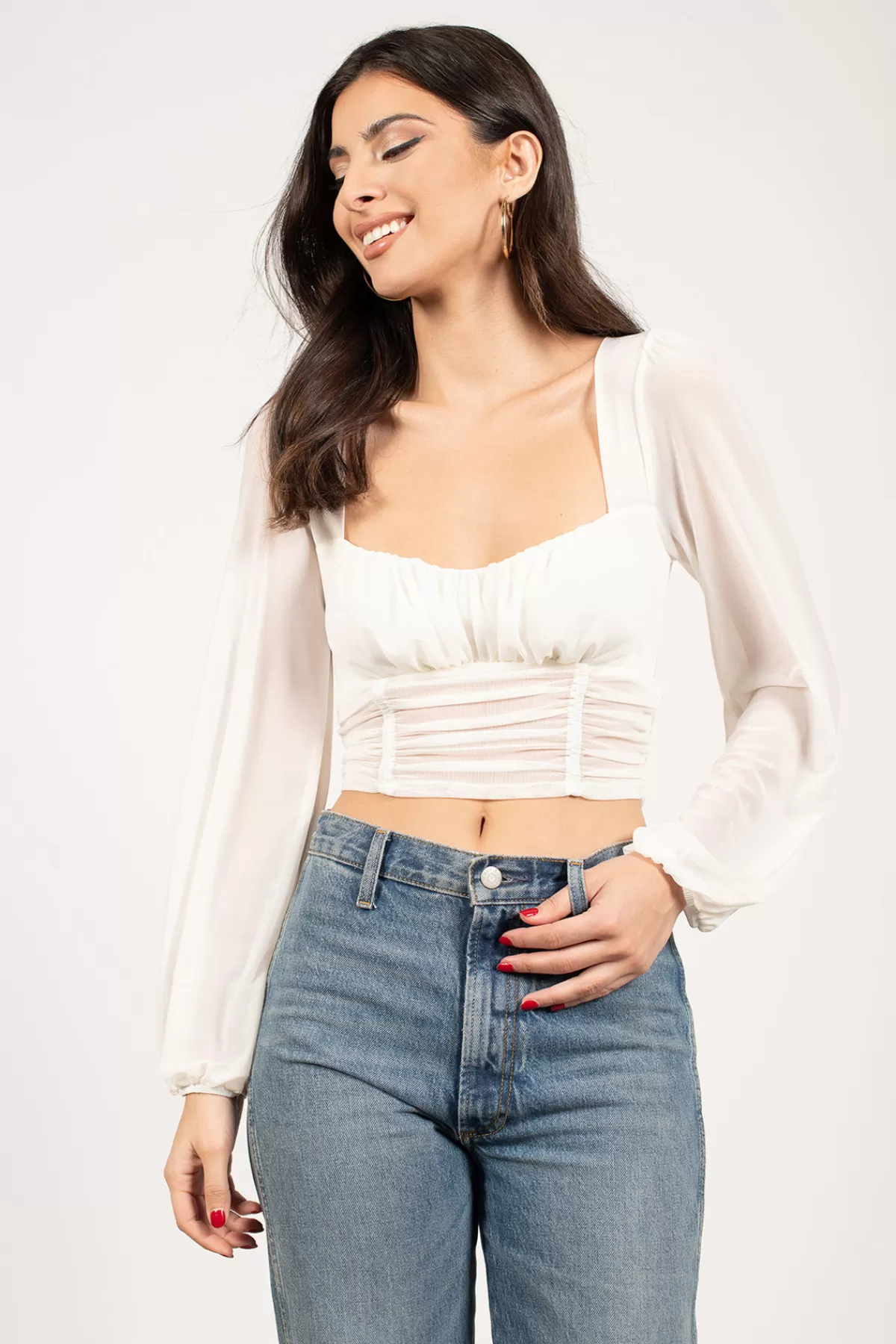 Tobi Whistle Away Ruched Blouse - * Blouses & Shirts | Puff Sleeve Tops