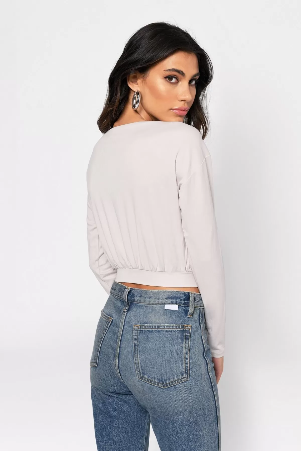 Tobi Wrap City Crop Top - Stone* Going Out Tops | Concert Outfits