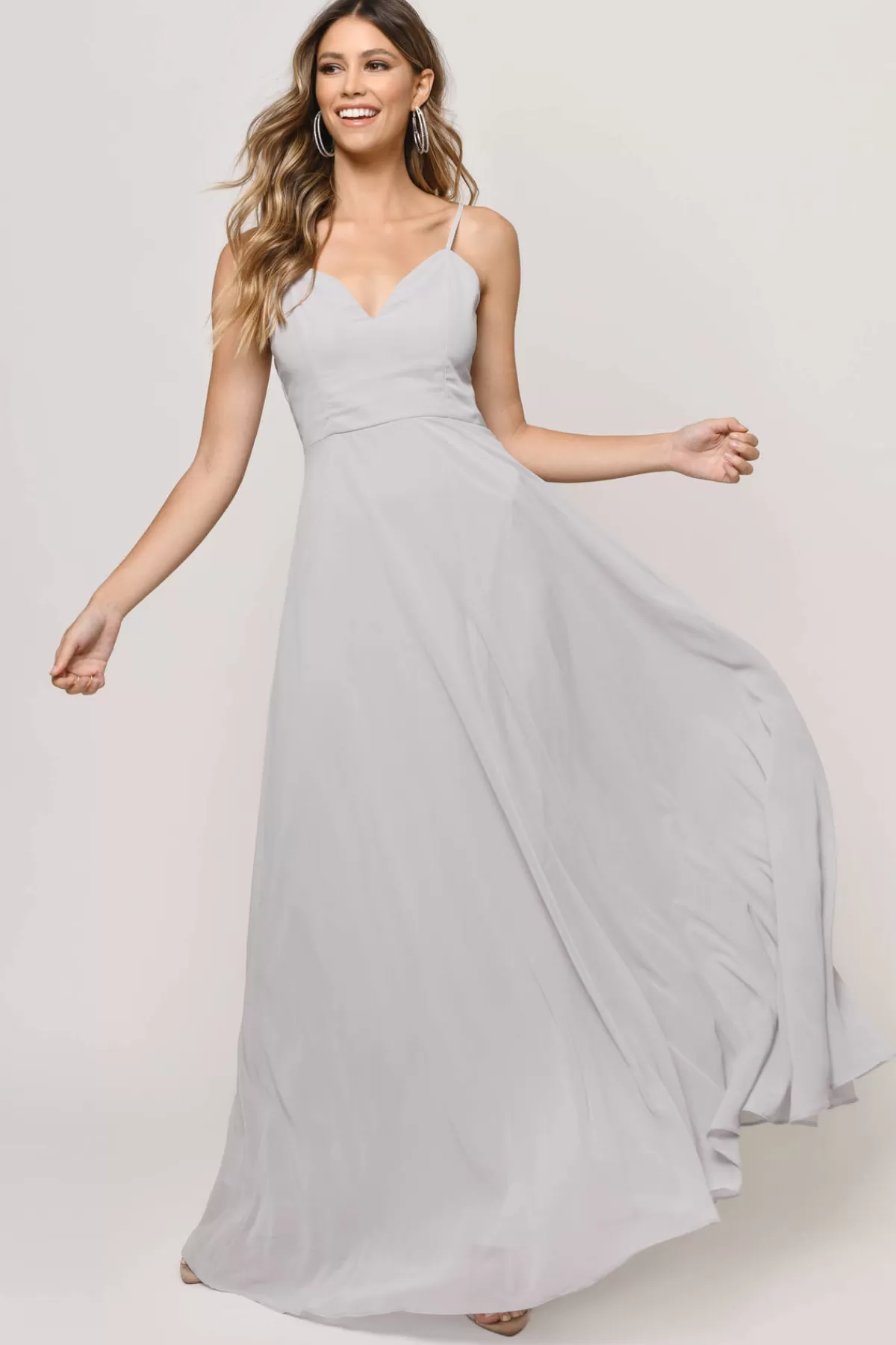 Tobi Your Everything Deep V Cross Back Maxi Dress - * Chiffon Bridesmaid Dresses | Bridal Party Outfits