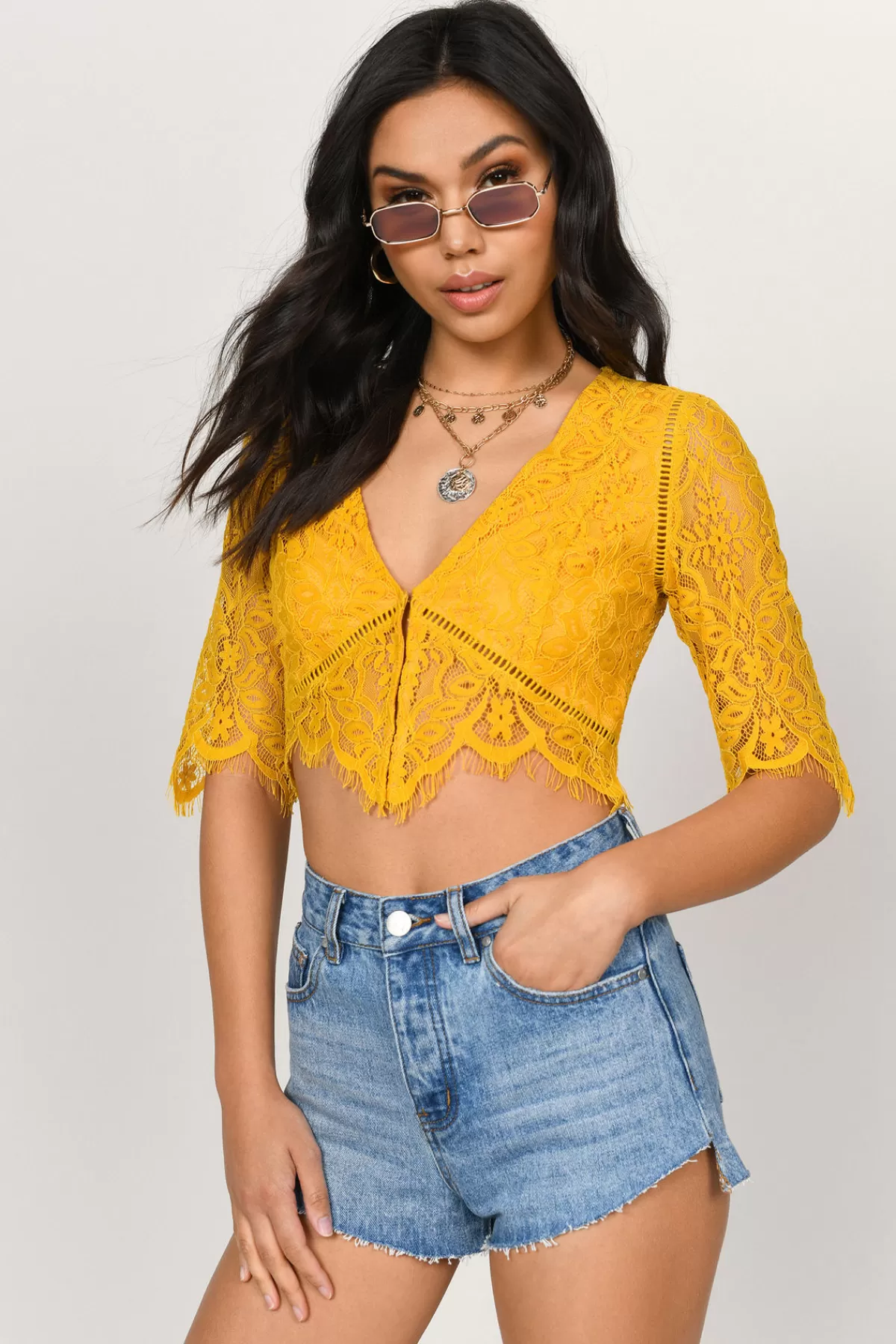 Tobi Yvonne Crop Top - Yellow* Night Club Outfits | Birthday Outfits