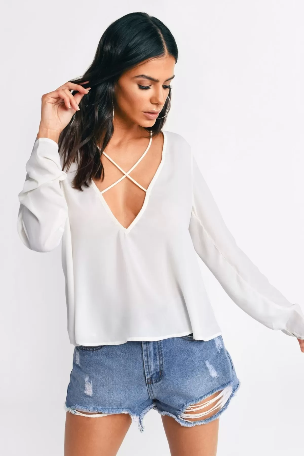 Tobi Zohar Plunging Blouse - * Vacation Shop | Blouses & Shirts